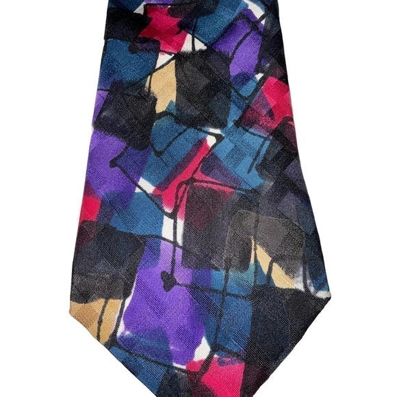 Robert Daskal Men’s 100% Silk Tie. Hand painted. NWOT Made in U.S.A - Picture 2 of 14